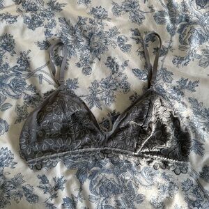 Elegant Gray Lace Bralette